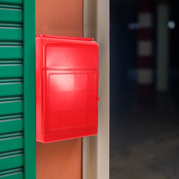 IFANLANDOR Wall Mount Mailbox Outdoor Plastic Red Rainproof Letter Box for Home with Sturdy Lightweight Design