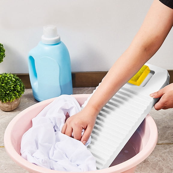 IFANLANDOR White Plastic Washboard for Hand Washing Clothes with Easy Grip and High Friction