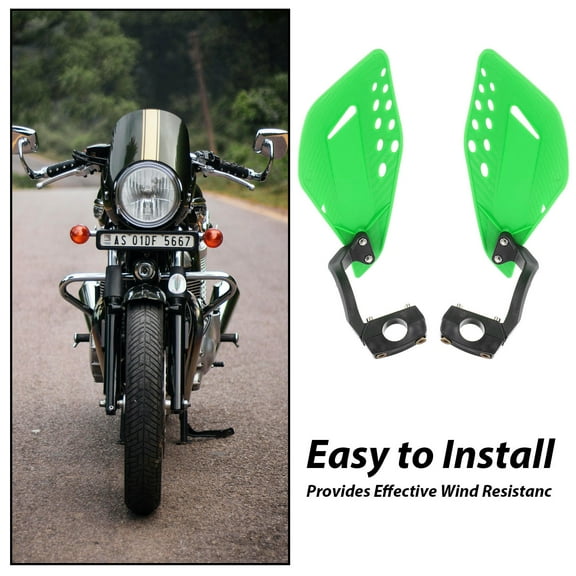 IFANLANDOR Wind Protection 1 Pair Green PP Horn Shape Motorcycle Handguards For Riders