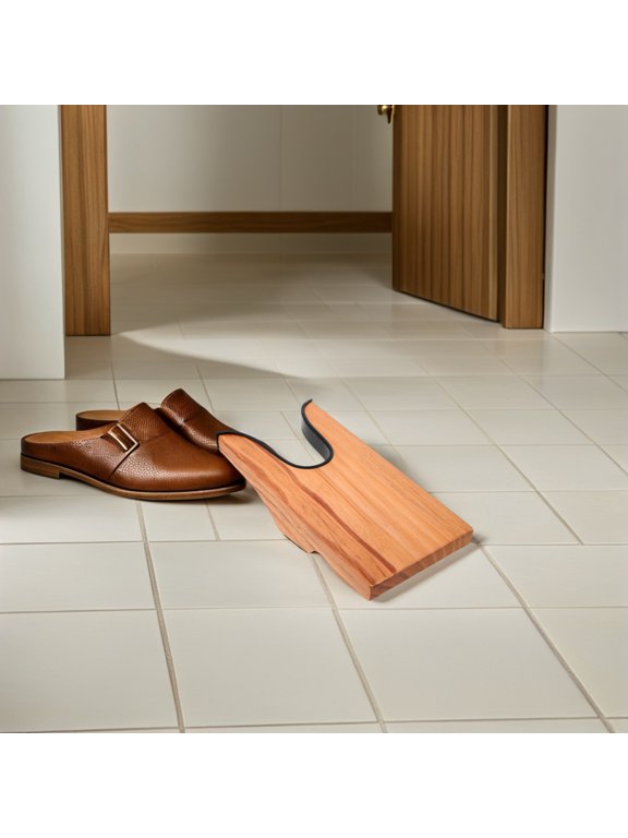 Wooden Boot Jack Puller with Rubber Heel Protector for Boots