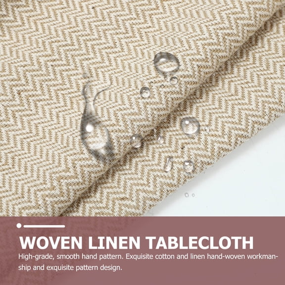 IFANLANDOR Woven Linen Tea Table Runner Khaki Dual-Sided Cotton Flax Table Cover with Tassel