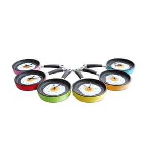 IFANLANDOR Yellow Wall Clock with Frying Egg Dial for Home Decor Made of Premium ABS Material