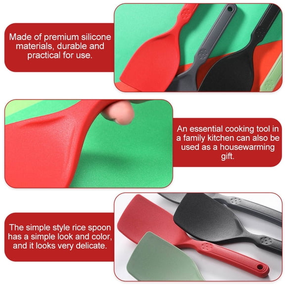 IFANLANDOR kitchen serving spoons Red 1Set Silicone Rice Spoon for Housewarming