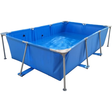 IFAST Metal Frame Swimming Pool Summer Rectangular Above Ground Pools Blue Outdoor Lounge Pool for Adults Kids (118 in x 79 in x 26 in, Blue)