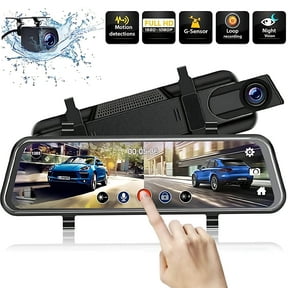 IFCOW 10" 1080P Mirror Dash Cam,Full Touch Screen Backup Camera Front and Rear View Parking Monitor with Super Night Vision, Motion Detection, G-Sensor