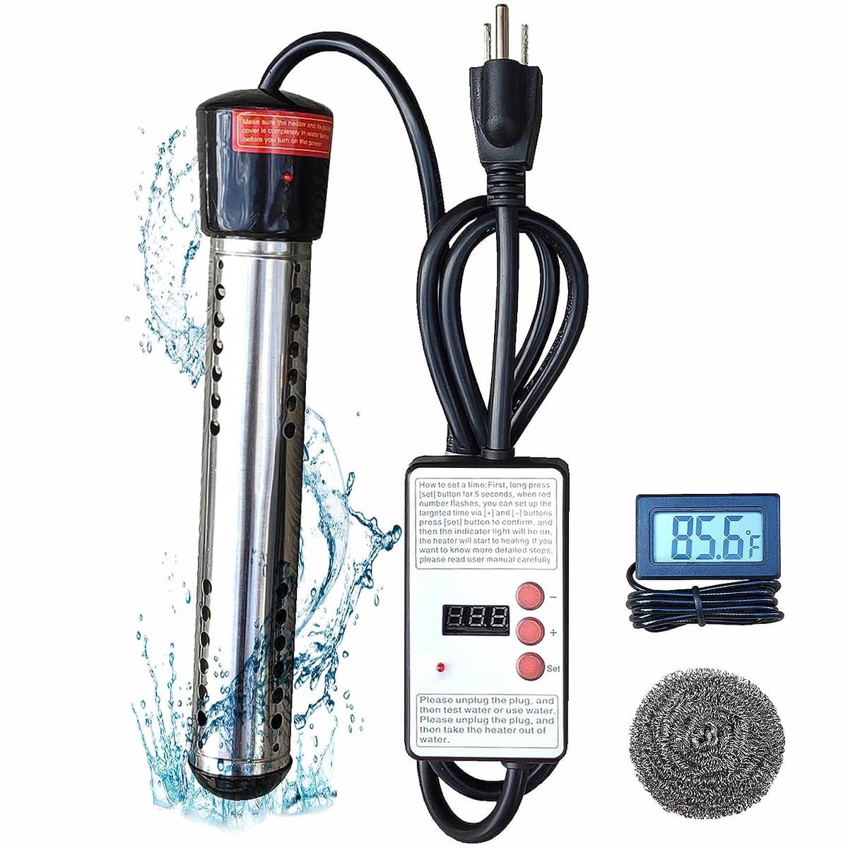 IFCOW 1500W Immersion Water Heater for Bathtub, 304 StainlessSteel