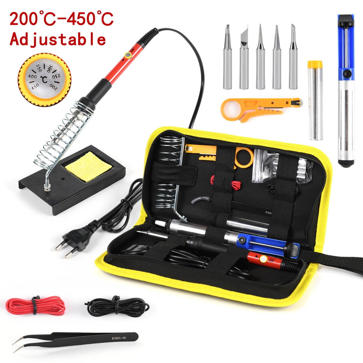 IFCOW 15pcs Soldering Iron Soldering Kit Adjustable Temperature Glue