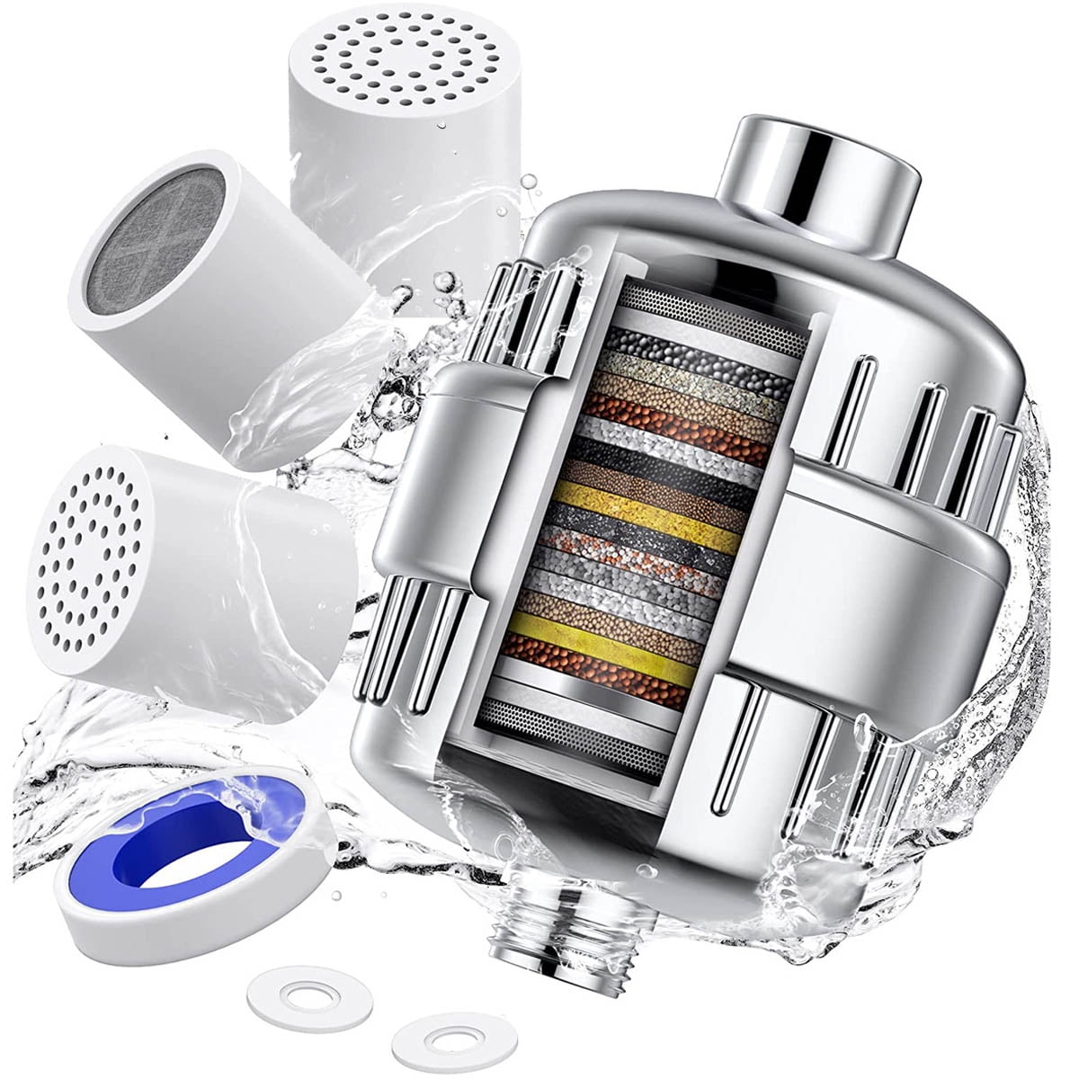 IFCOW 20 Stage Universal Shower Filter Water Softener for Hard Water