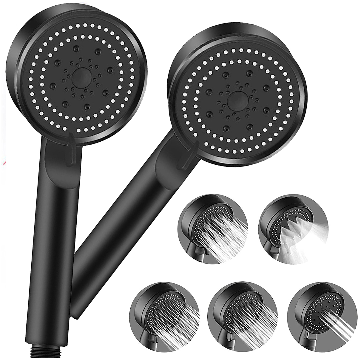 IFCOW 2Packs 5 Settings High Pressure Shower Head, Water Saving, Anti