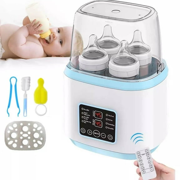 IFCOW Baby Bottle Warmer and Sterilizer, 8-in-1 Multifuntion Breast Milk Warmer and Sterilizer, LCD Display Accurate Temperature Adjustment & 24H Constant Mode, Fast Baby Food Heater for Twins, Blue