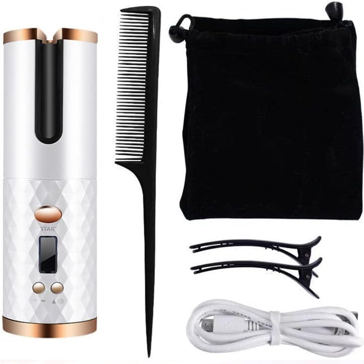 IFCOW Cordless Hair Curling Iron ,Automatic Rotating Hair Curler with 6