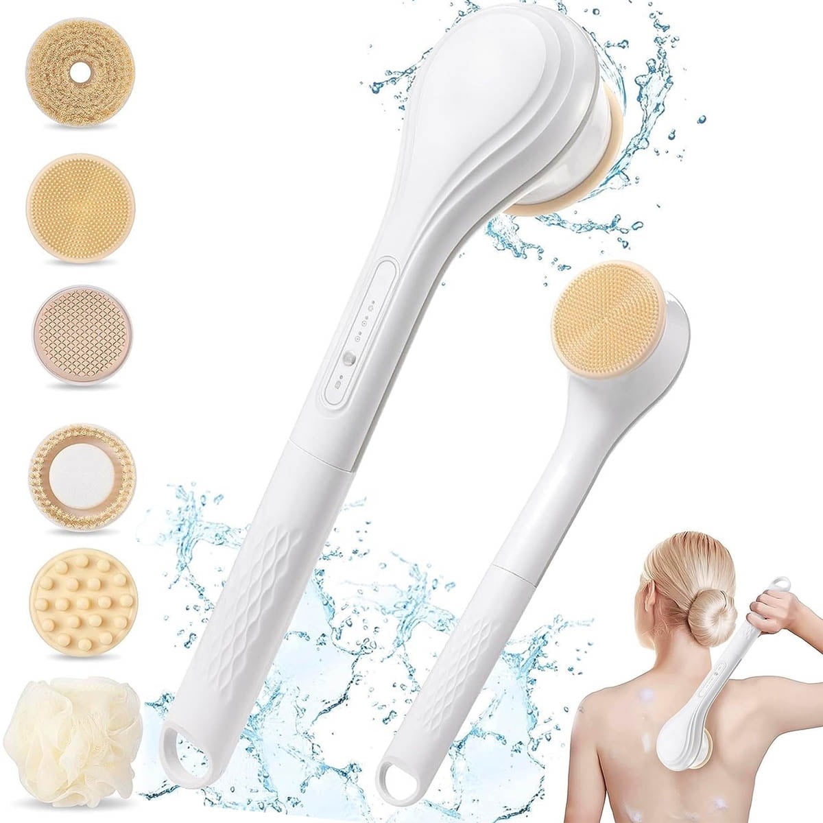 IFCOW Electric Body Brush Rechargeable Back Scrubber for Shower