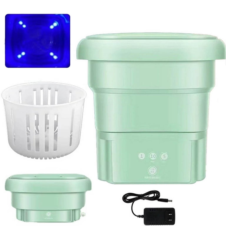 Portable Washing Machine Mini Washer with Drain Basket, Foldable Small  Washer for Underwear, Socks, Baby Clothes, Towels, Delicate Items (Pink)
