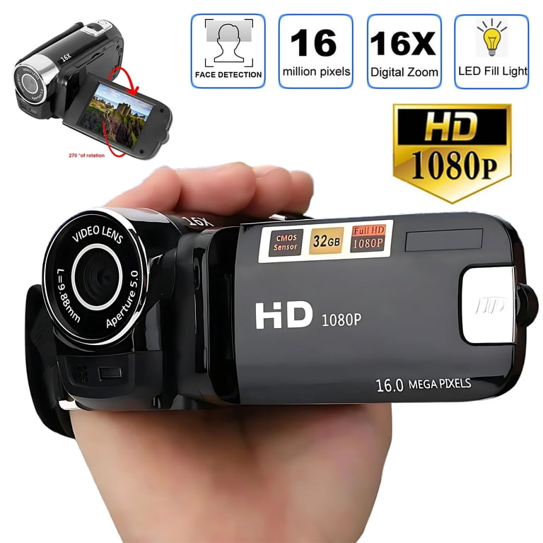 IFCOW Full HD 1080P 16x Zoom Digital Video Camera Camcorder with