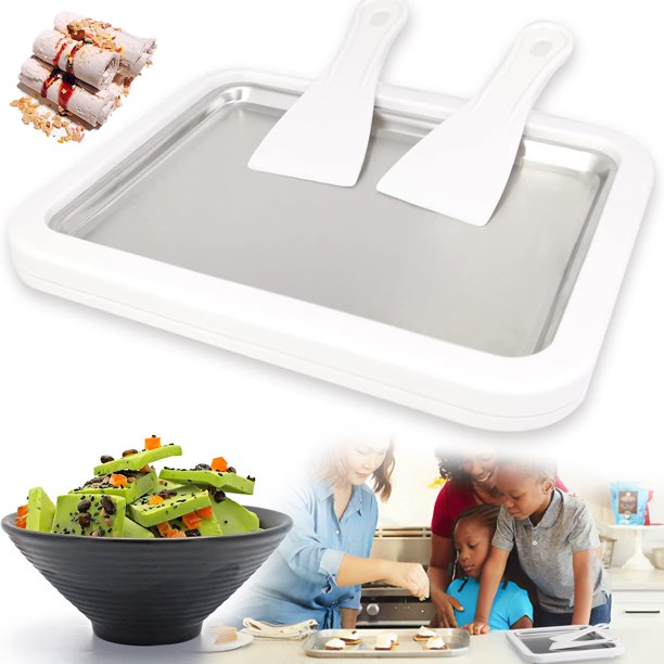 IFCOW Ice Cream Maker Pan Rolled Ice Cream Machine Cold Plate Rolled