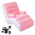 thumbnail image 1 of IFCOW Inflatable Deck Chair with Air Pump, Foldable Lounge Chair for Bedroom and Living Room, Indoor Sofa Lounge with Handrails,Pink, 1 of 6