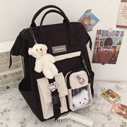 IFCOW Kawaii Backpack, Multi Pocket Handbag , Laptop Backpack Girls Tote bag Fancy School Bags Bookbags ,Black
