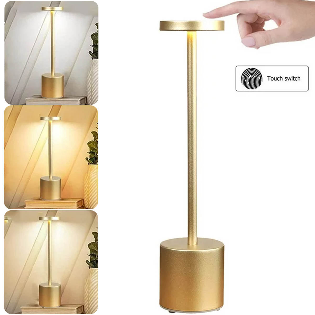 IFCOW LED Cordless Table Lamp Rechargeable Battery Operated Desk Lamp