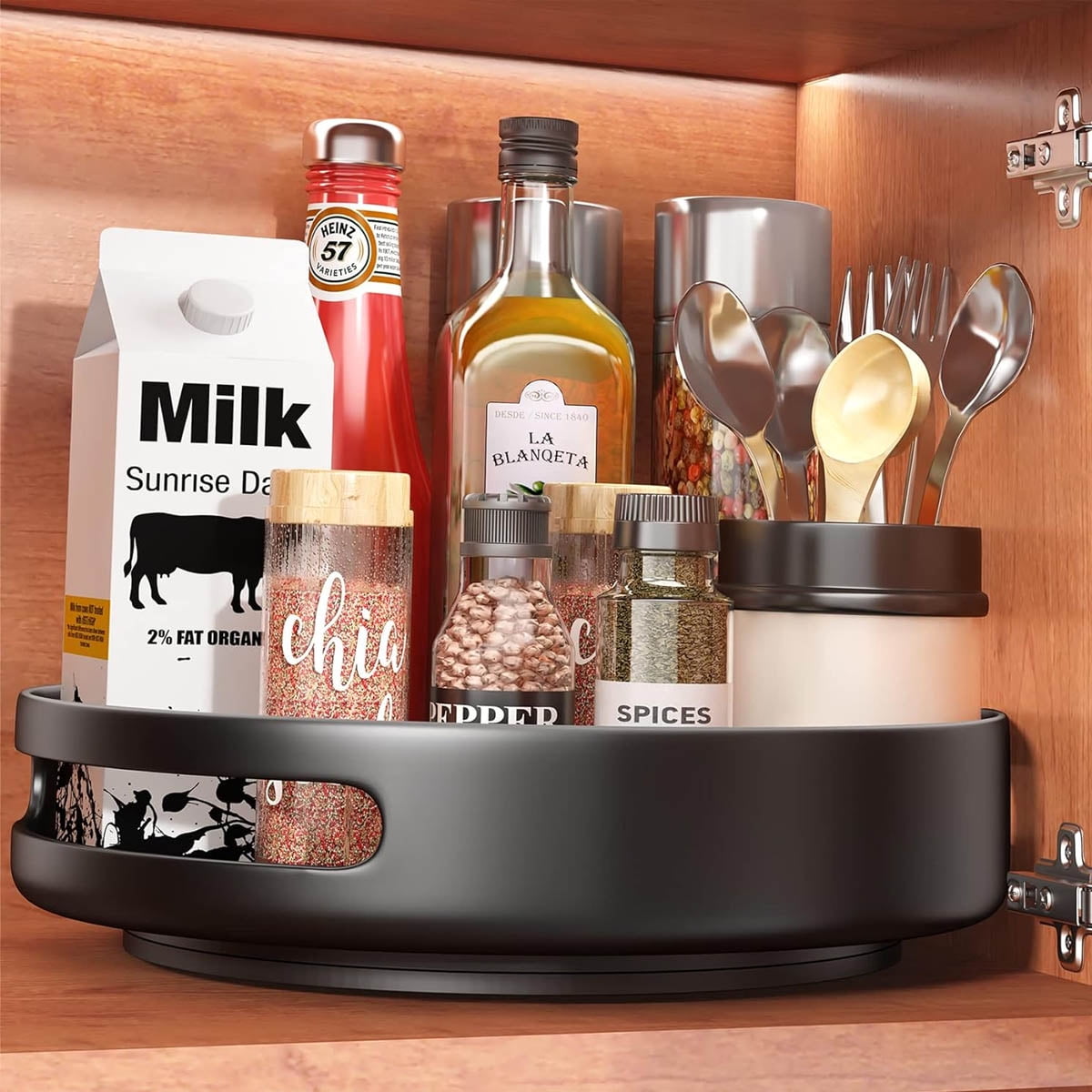 IFCOW Lazy Susan Organizer Metal Steel Turntable 12 inch, Rotating