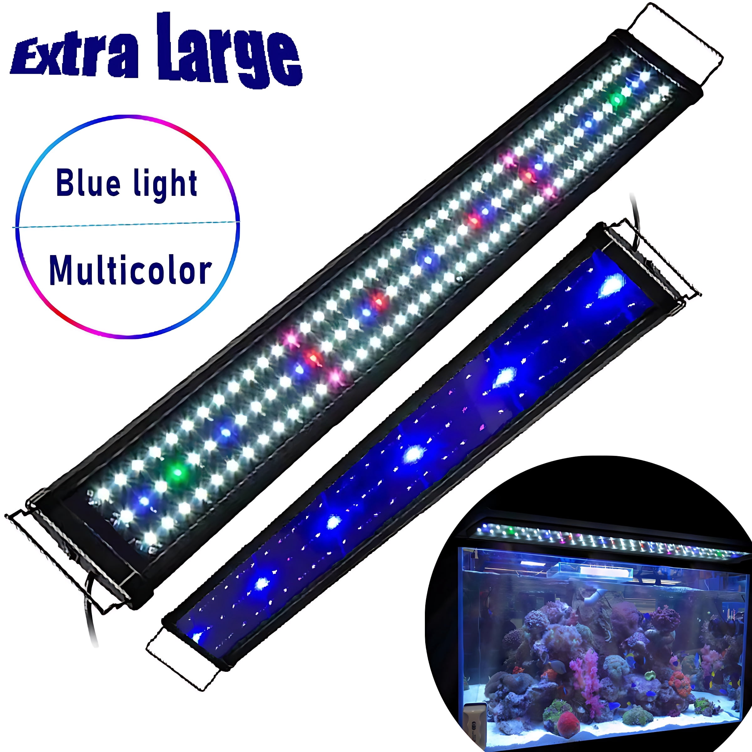 IFCOW Multi Color 78 LED Aquarium Light Full Spectrum Fish Tank Light, for 24-35" Freshwater Saltwater Fish Tank Lamp