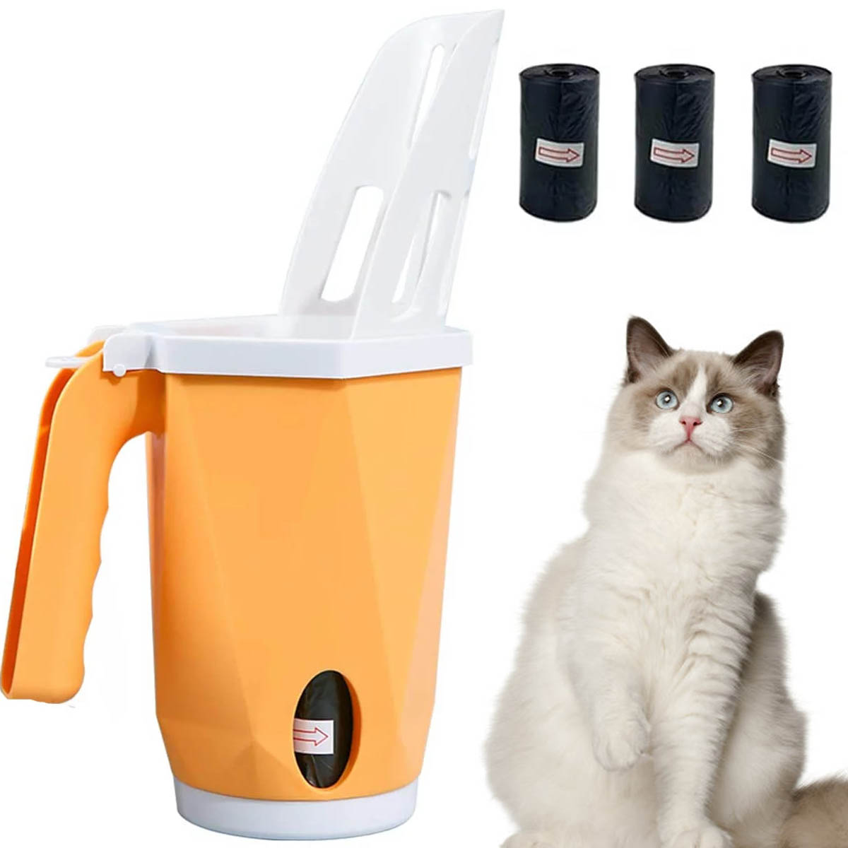 IFCOW Neater Scooper MessFree Cat Litter Scoop with Waste Bin
