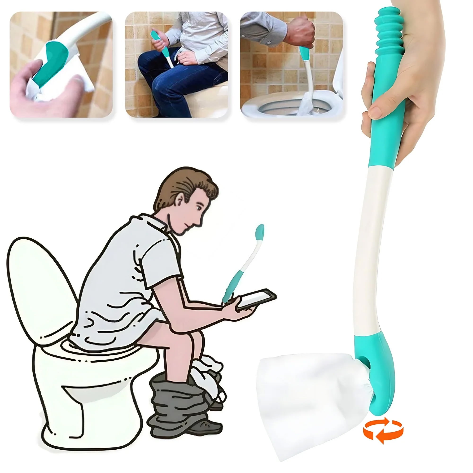 IFCOW Toilet Bathroom Assist Tool for Seniors & Disabled - Long Handle ...