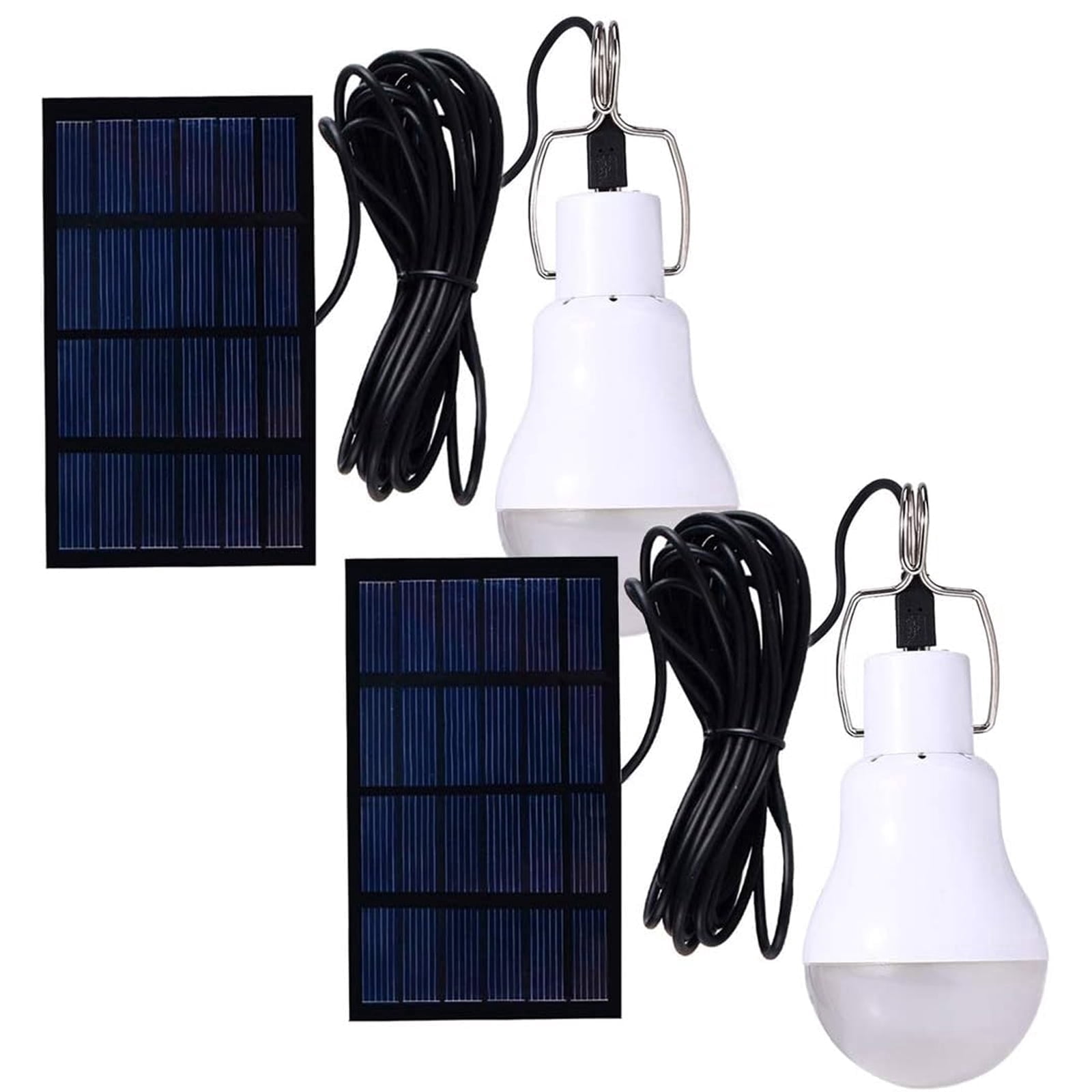 IFCOW Solar Light Bulbs for Chicken Coop, Rechargeable Solar Powered Lamp Solar Energy Panel Led Lighting for Camp Tent Night Fishing Emergency Lights Flash,2pcs