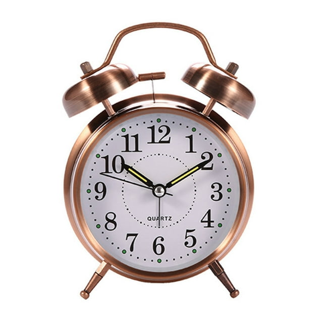 IFCOW Vintage Alarm Clock Extra Loud Twin Bell Retro Clock Copper