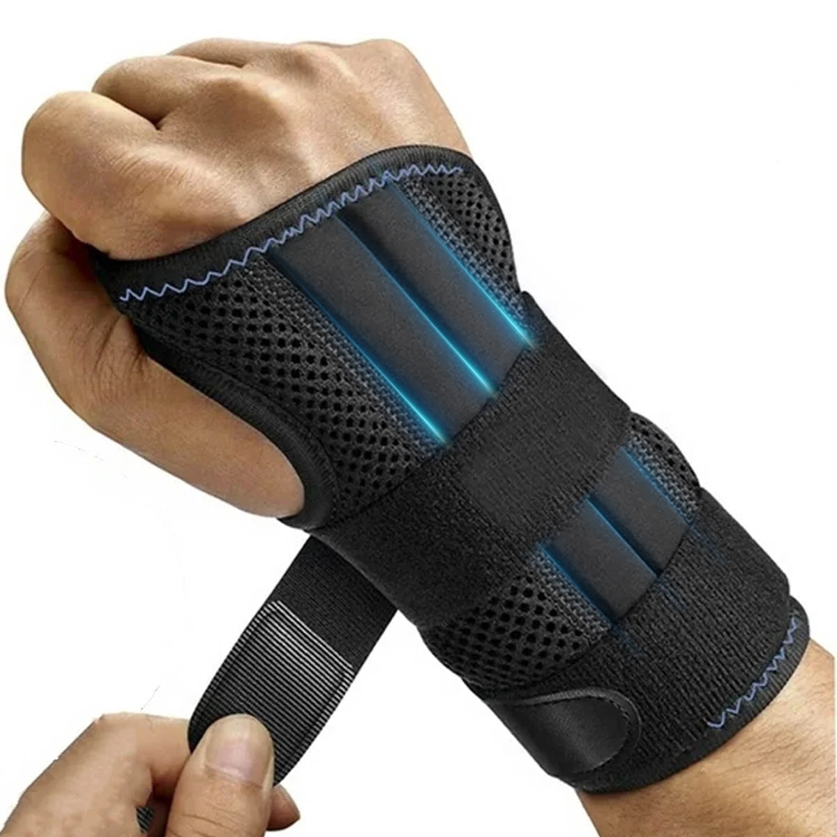 Carpal Tunnel Wrist Rest, Wrist Splint Hand Rest with Metal Strips, Compression Hand Support for Tendonitis Sprains, for Day and Night Sleep Support, AdjustableRight Hand
