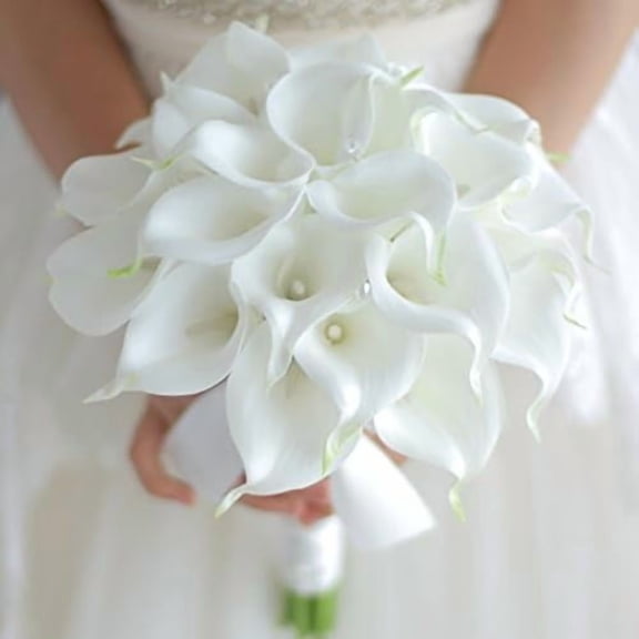 IFFO Bride Holding Flowers, high Simulation pu Calla Lily Bouquet, and Never Withered Bouquet, Bridesmaids Bouquets $$Home Decor, Kitchen, & Other