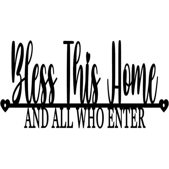 IFHUH Bless This Home And All Who Enter Metal Sign Custom Metal Sign Wall Mount Decoration Metal Art Custom Metal Wall Decor Outdoor Indoor Metal Sign Housewarming