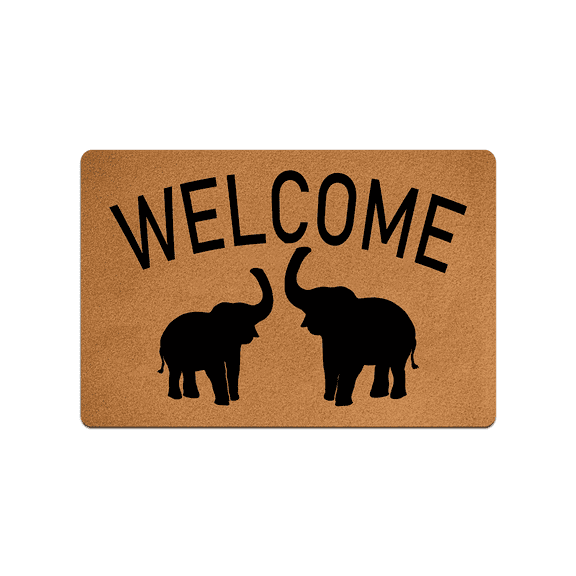 IFHUH Fun Elephant Welcome Doormat Home and Office Decorative Indoor/Outdoor/Kitchen Mat Non-Slip Rubber 30"(L) by 18"(W)
