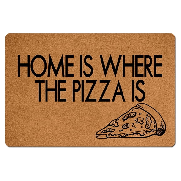 IFHUH Home Is Where The Pizza Is Doormat Home and Office Decorative Indoor/Outdoor/Kitchen Mat Non-Slip Rubber 23.6"(L) by 15.7"(W)