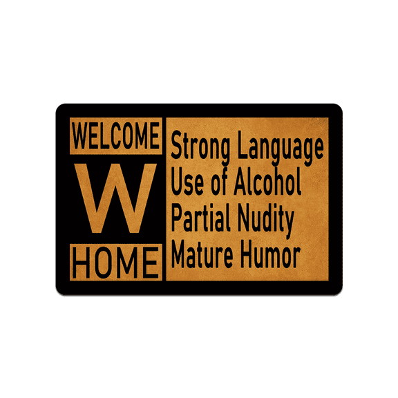 IFHUH Mature Rating Doormat Home and Office Decorative Indoor/Outdoor/Kitchen Mat Non-Slip Rubber 23.6"(L) by 15.7"(W)