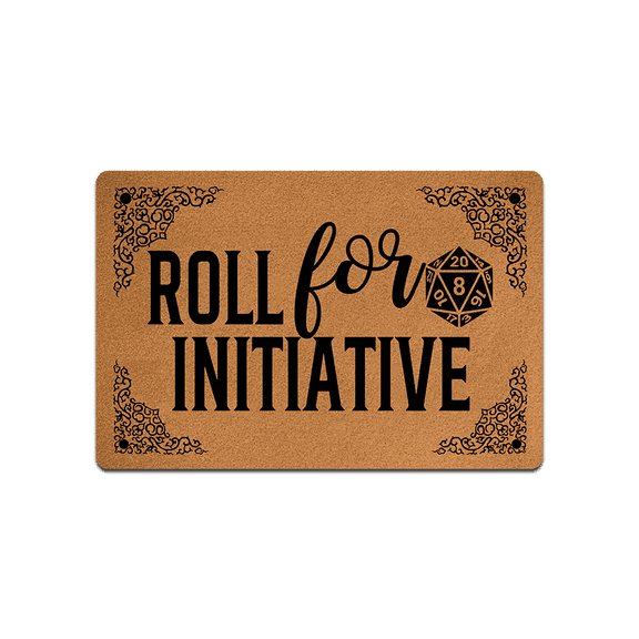 IFHUH Roll for Initiative Doormat Funny Welcome Doormat Home and Office Decorative Indoor/Outdoor/Kitchen Mat Non-Slip Rubber 23.6"(L) by 15.7"(W)