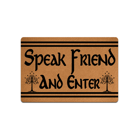 IFHUH Speak Friend and Enter Doormat Funny Welcome Doormat Home and Office Decorative Indoor/Outdoor/Kitchen Mat Non-Slip Rubber 30"(L) by 18"(W)