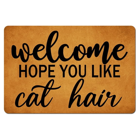 IFHUH Welcome Hope You Like Cat Hair Doormat Cat Lovers Doormat Home and Office Decorative Indoor/Outdoor/Kitchen Mat Non-Slip Rubber 30"(L) by 18"(W)
