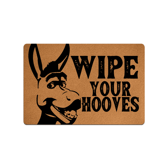 IFHUH Wipe Your Hooves Doormat Funny Donkey Lovers Welcome Doormat Home and Office Decorative Indoor/Outdoor/Kitchen Mat Non-Slip Rubber 30"(L) by 18"(W)