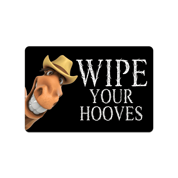 IFHUH Wipe Your Hooves Doormat Funny Donkey Lovers Welcome Doormat Home and Office Decorative Indoor/Outdoor/Kitchen Mat Non-Slip Rubber 30"(L) by 18"(W)