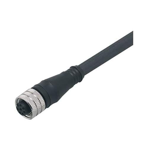 IFM EFECTOR E12403, Single Ended Cordset, Str M12 F 8pos to Pigtail, 8 wire 5 m, PUR Black, E12 Series