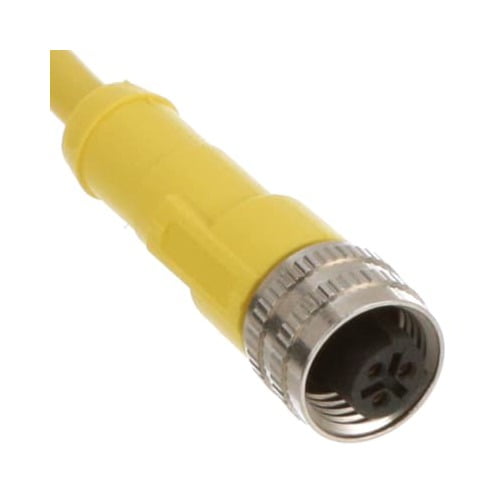 IFM EFECTOR E18212, Single Ended Cordset, Str 1/2" Female 3pos to Cut End, 3 Conductor, 2 m , PVC yellow
