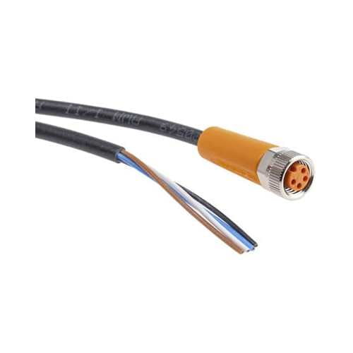 IFM EFECTOR EVC150, Cordset, Str M8 Female 4pos to Cut End, 4 wire 2m, PUR Black