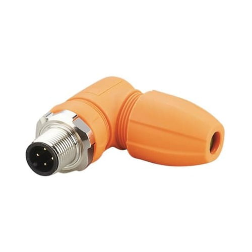 IFM EFECTOR EVC813, Connector, 4-pin male Micro DC attachable , screw terminals, right angle, 3.5-6mm, AWG 23...17