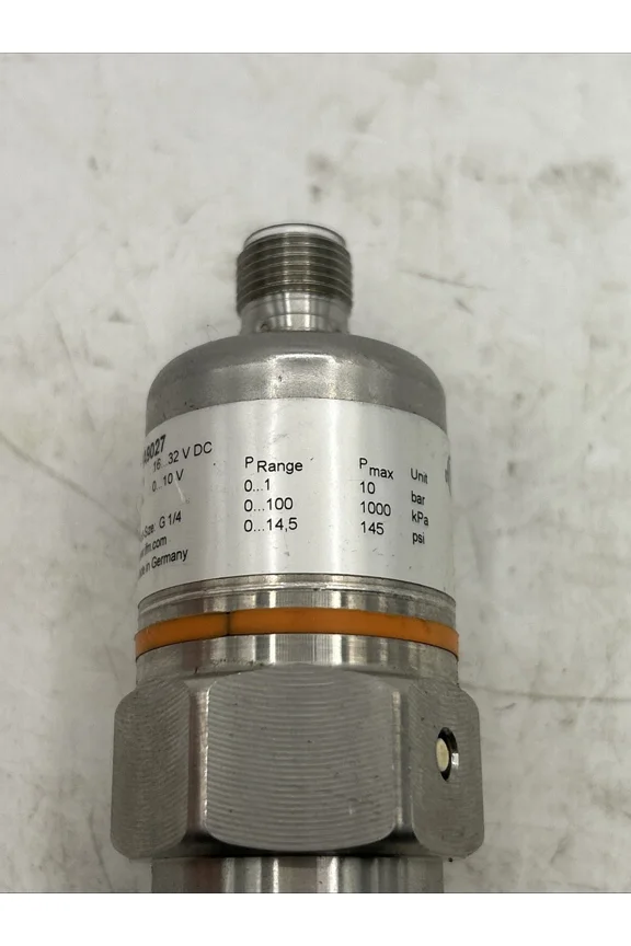 IFM PA9027 Pressure Transmitter W/ Ceramic Measuring Cell 0-14.5 PSI 16-32 VDC