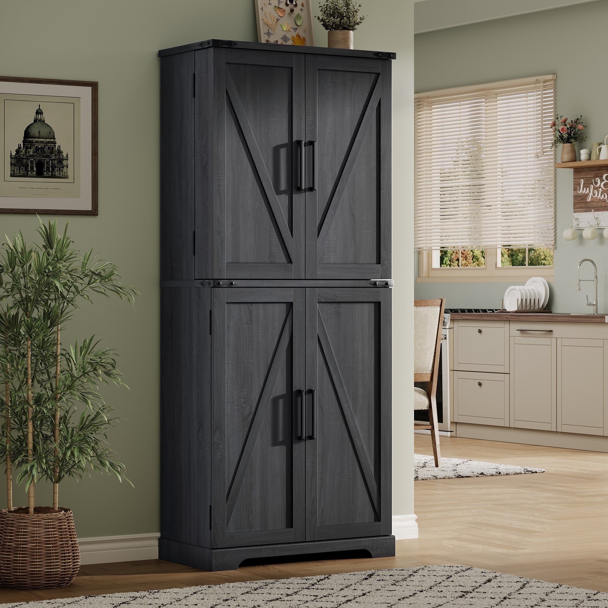 IFMUST 72" Pantry Cabinet Kitchen Food Storage Cabinet Kitchen Larder Cupboard For Kitchen Restaurant Living Room Bathroom