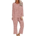 thumbnail image 1 of IFNND 2 Pack Womens Pajama Sets Printed Crewneck Long Sleeve Pajamas Top and Pants, 1 of 3