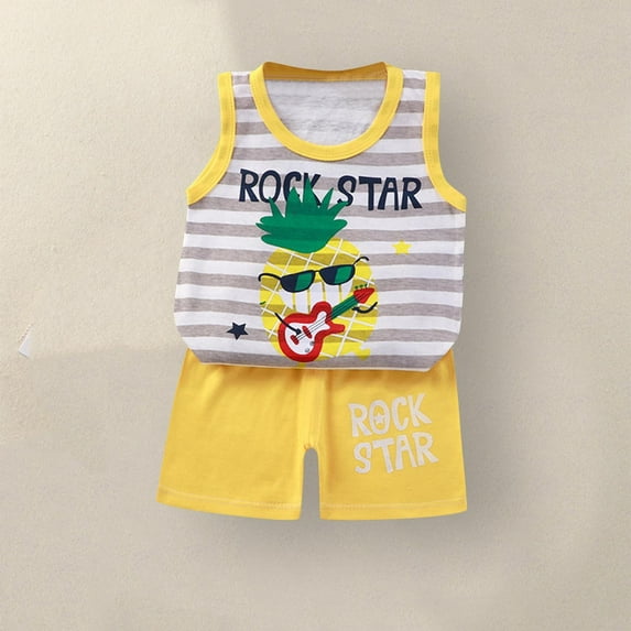 IFNND Toddler Baby Boy Clothes Sleeveless Tank Tops Shorts Set Cute Baby Boy Summer Clothes Outfits 2pcs