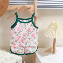 IFNND Toddler Girl Clothes, 2Pcs Baby Girl Summer Outfits Ruffle Sleeveless Shirts Floral Tops Shorts Clothing Set 1-5T