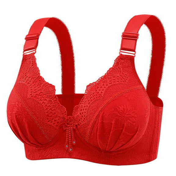 IFNND Womens Plus Size Bra Woman's Printing Lace Ventilate Sling Large Sized Bra Without Steel Rim Comfortable Wireless Padded Bras
