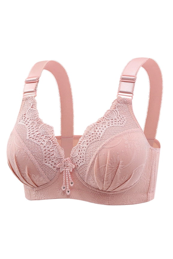 Womens Plus Size Bra Woman's Printing Lace Ventilate Sling Large Sized Bra Without Steel Rim Comfortable Wireless Padded Bras